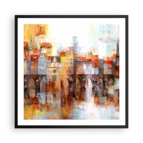 Plakat i sort ramme - Under broen også smuk - 60x60 cm