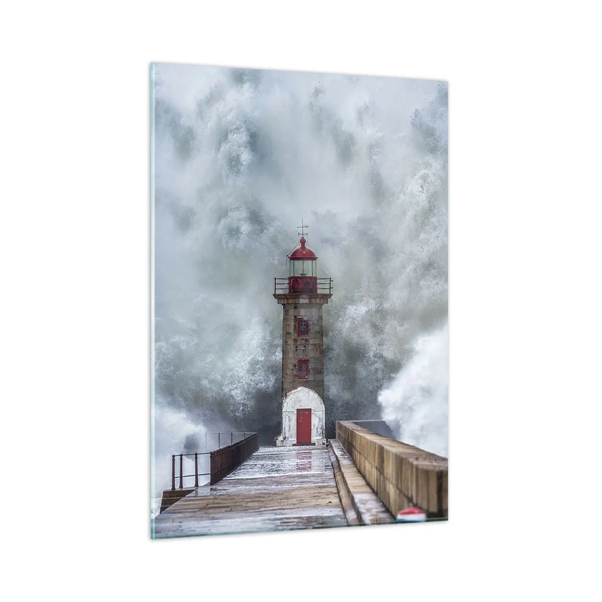 Billede på glas - Vandets brusen, vindens susen, lyden af vinden - 50x70 cm