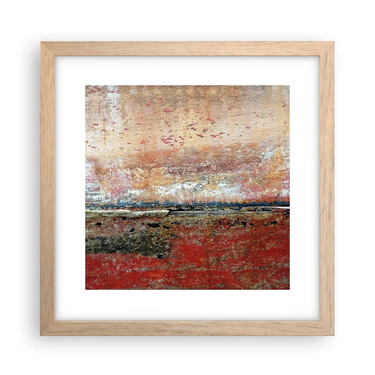 Plakat i ramme af lyst egetræ - Måske er det havet - 30x30 cm