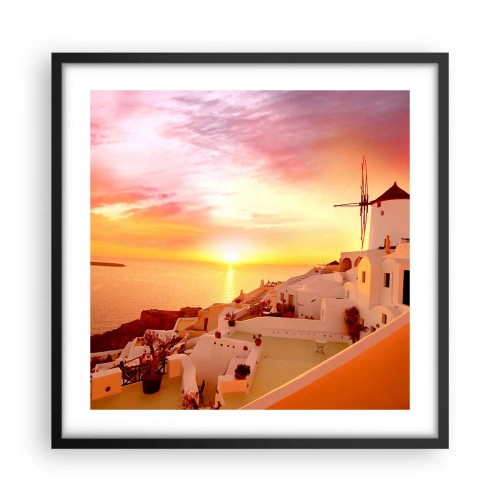 Plakat i sort ramme - Opløses i hvidt og guld - 50x50 cm