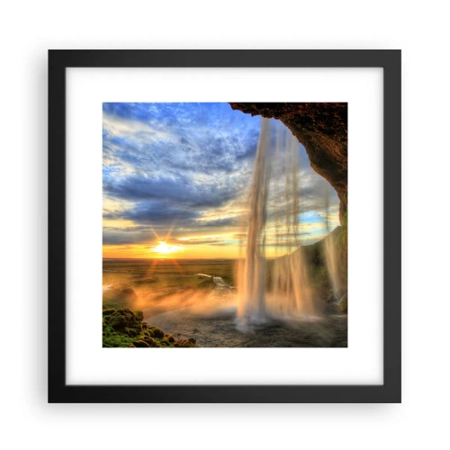 Plakat i sort ramme - Verden bag sløret af dråber - 30x30 cm