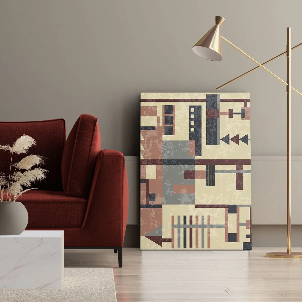 Lærredstryk - Billede på lærred - Kombination af vertikaler og niveauer - 50x70 cm