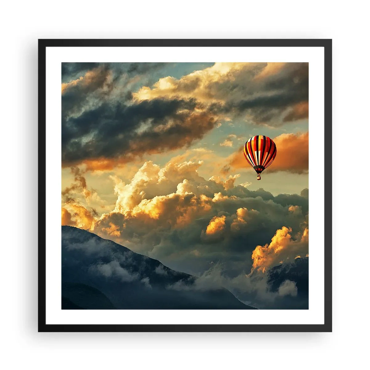 Plakat i sort ramme - Jeg går, fordi jeg vil - 60x60 cm