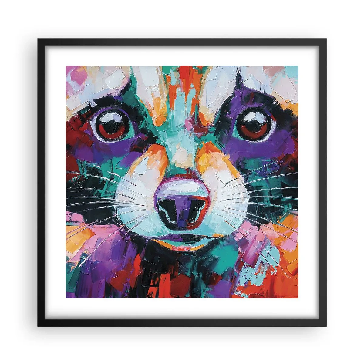 Plakat i sort ramme - Kun gode følelser - 50x50 cm