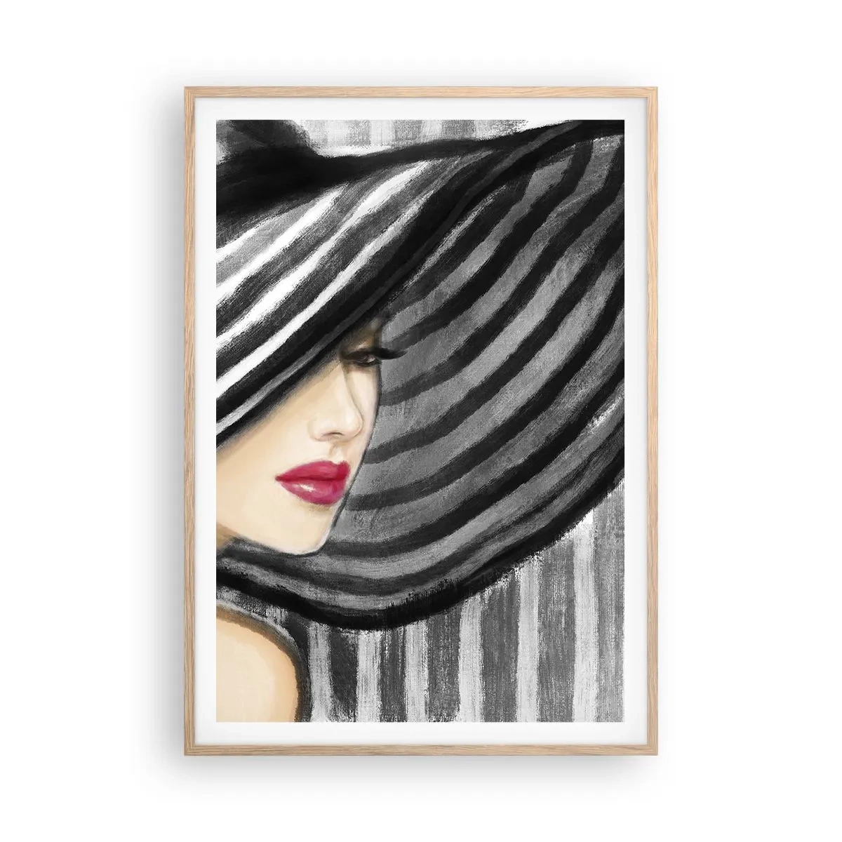 Plakat i ramme af lyst egetræ - Hvor kan jeg finde dig? - 70x100 cm