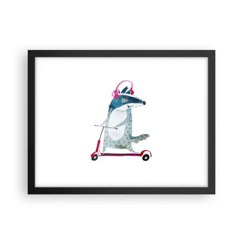 Plakat i sort ramme - Grævlingens glæder - 40x30 cm