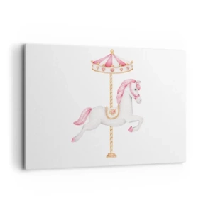 Lærredstryk - Billede på lærred - Han satte af sted med en hov - 120x80 cm