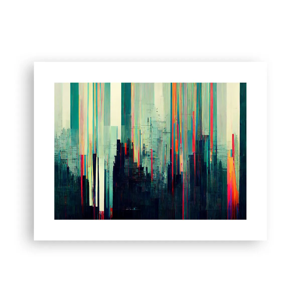 Plakat - Futuristisk by - 40x30 cm