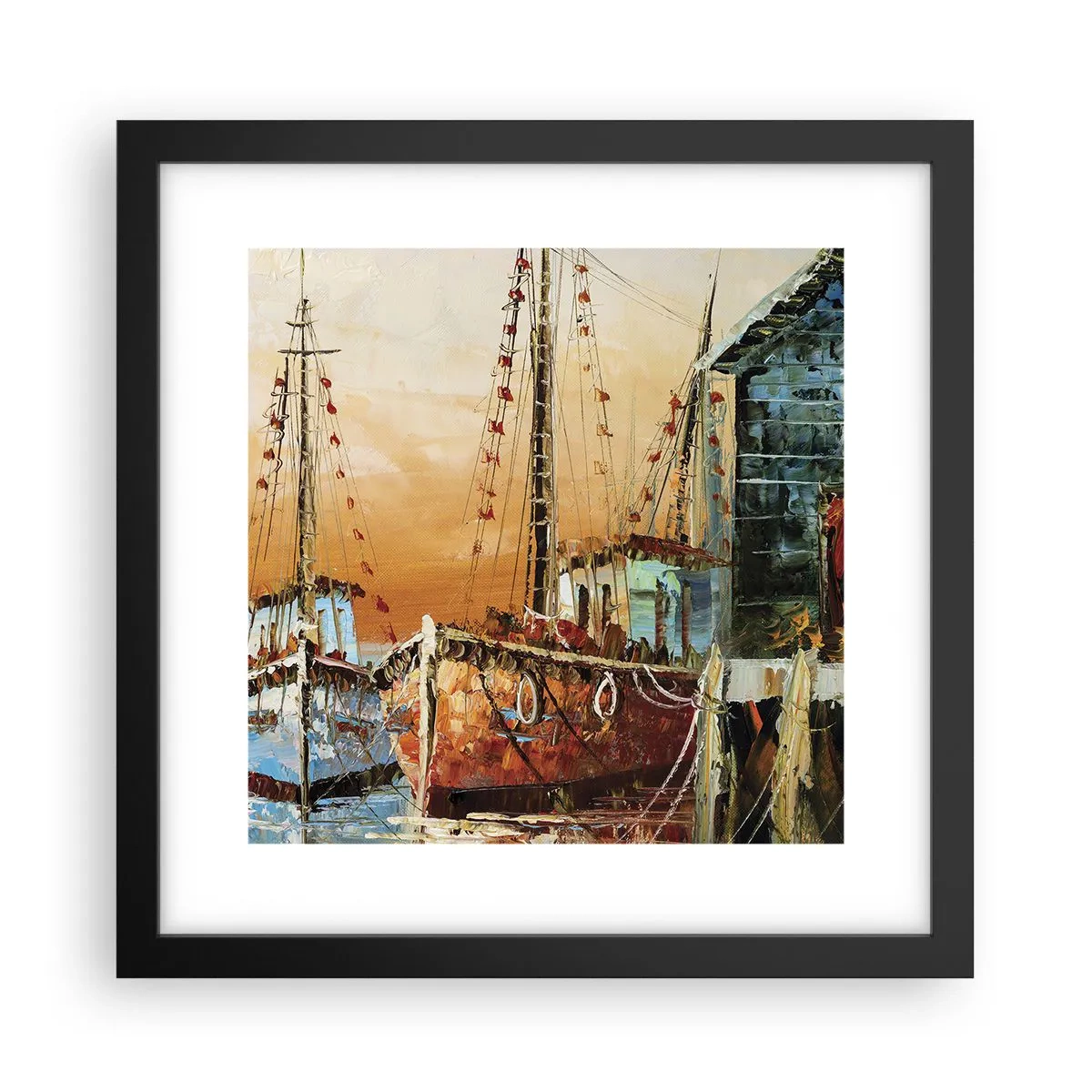 Plakat i sort ramme - Fredelig tilbagevenden - 30x30 cm