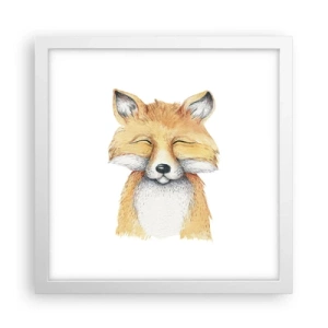 Plakat i hvid ramme - Rævehumor - 30x30 cm