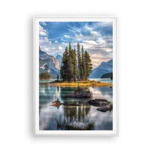 Plakat i hvid ramme - Over store og klare vande… - 70x100 cm