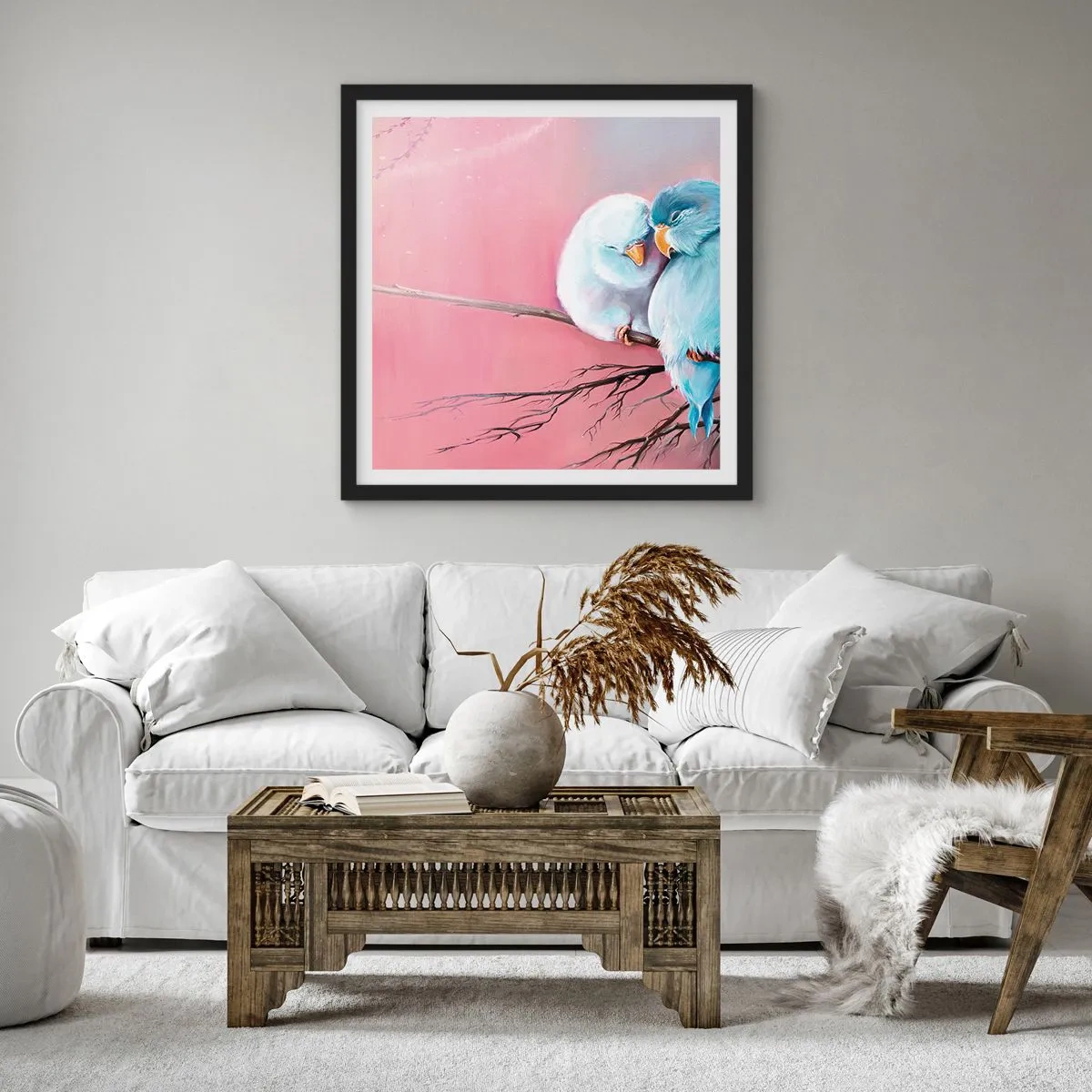 Plakat i sort ramme - Hvad er der at tilføje?.... - 50x50 cm
