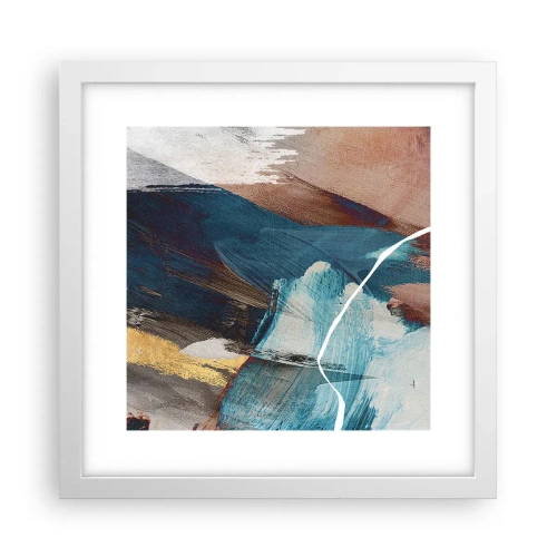 Plakat i hvid ramme - Med flair og energi - 30x30 cm