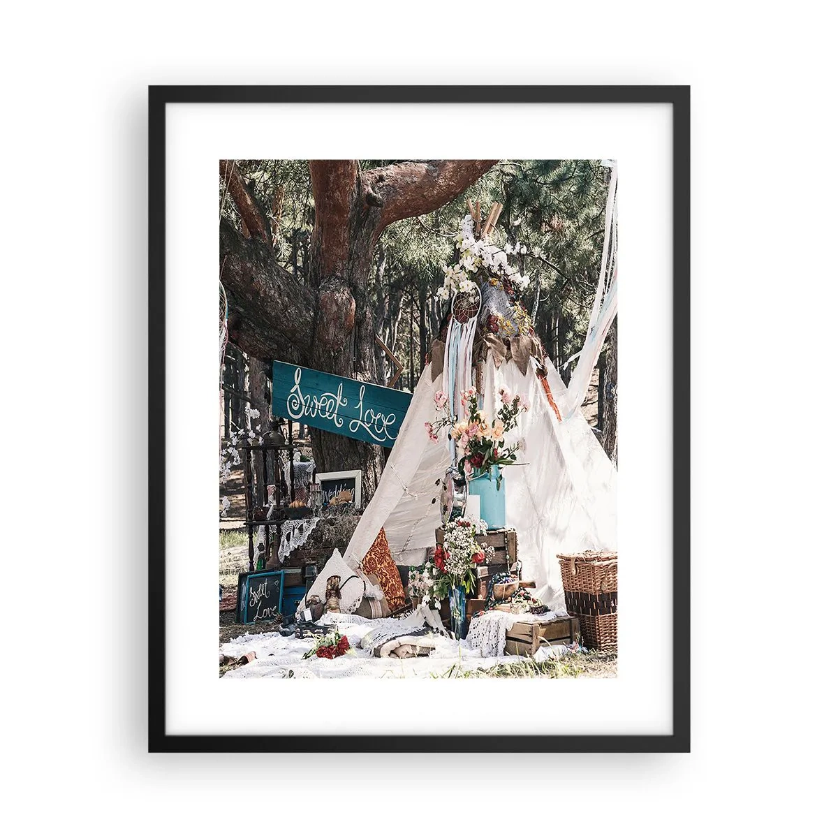 Plakat i sort ramme - Make love… - 40x50 cm