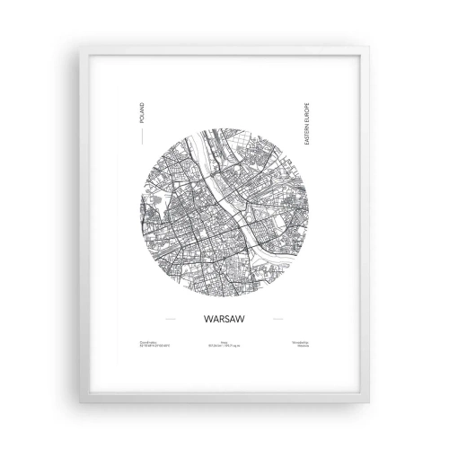 Plakat i hvid ramme - Warszawas anatomi - 40x50 cm