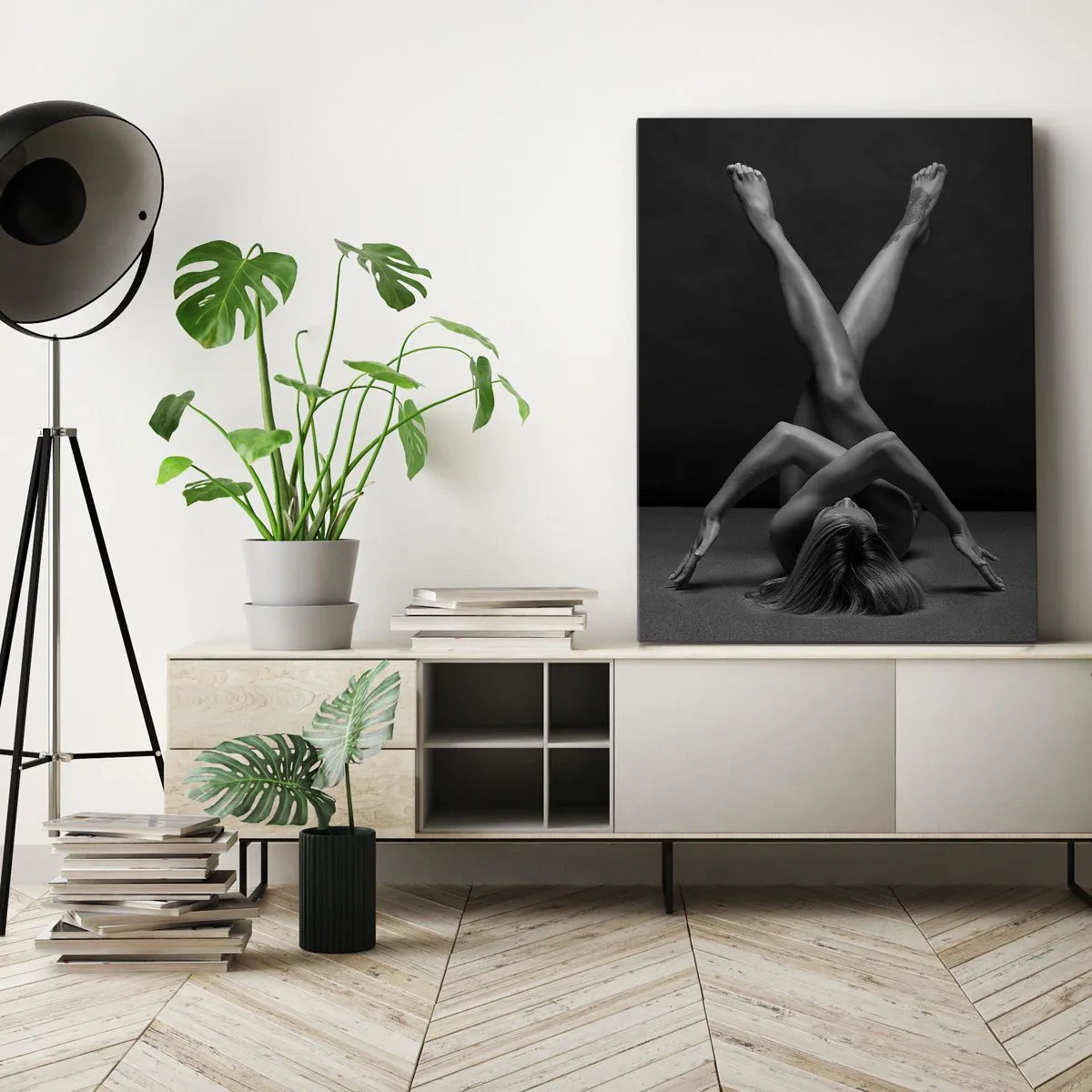 Lærredstryk - Billede på lærred - Nøgenhedens geometri - 50x70 cm