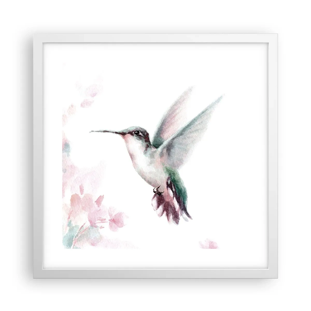 Plakat i hvid ramme - Stoppet i flagren - 40x40 cm