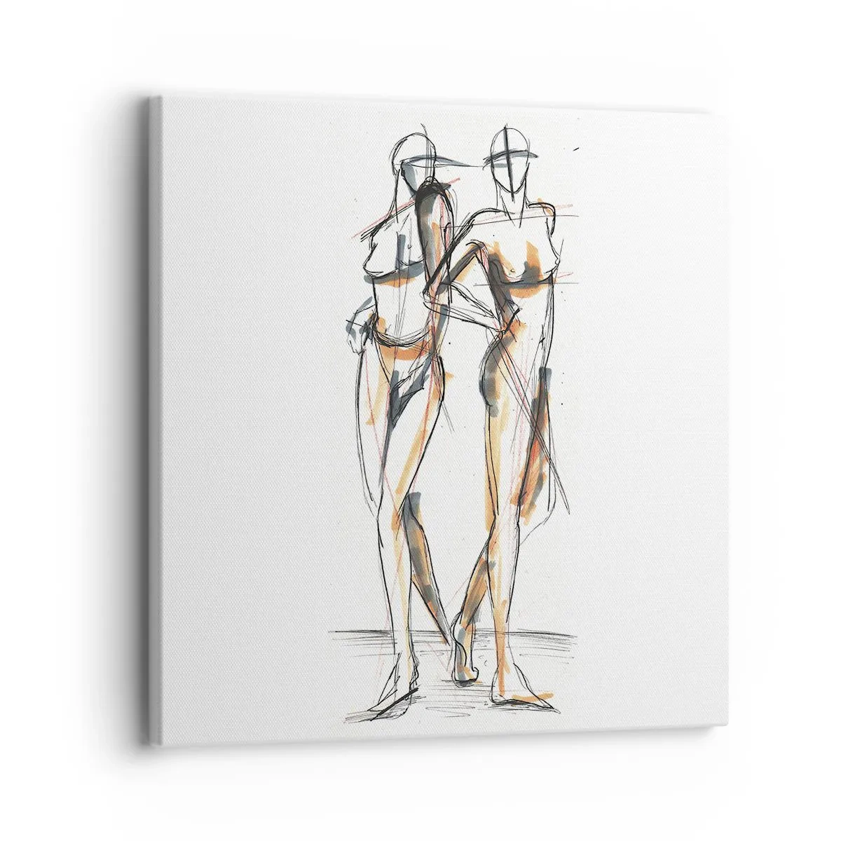 Lærredstryk - Billede på lærred - En undersøgelse af charme - 30x30 cm