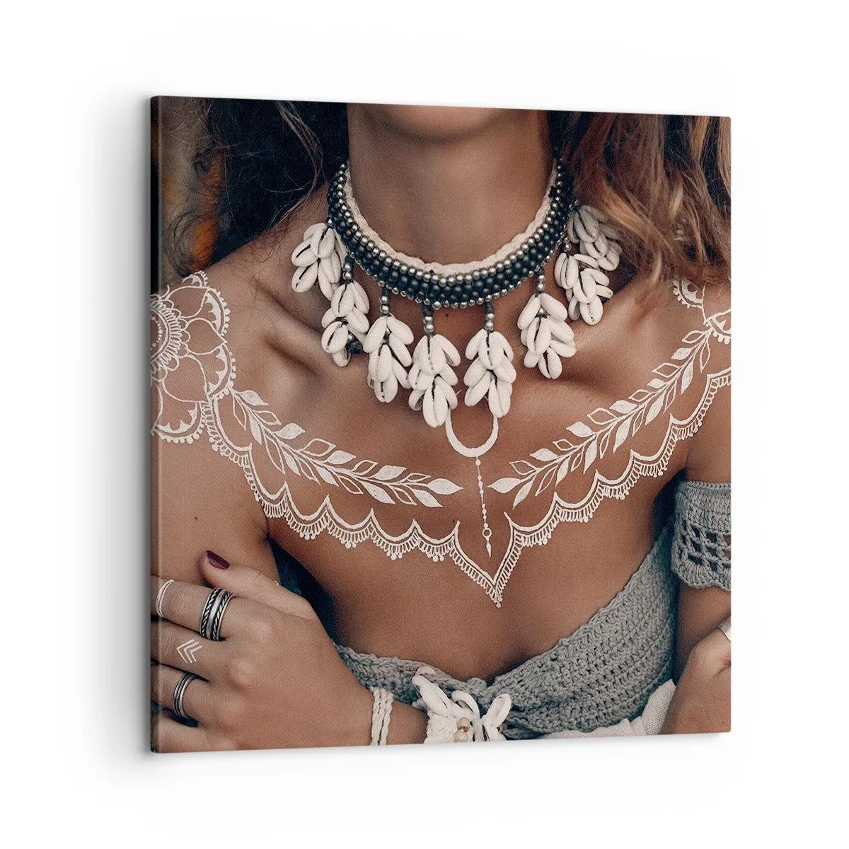 Lærredstryk - Billede på lærred - Talismaner, ritualer om kvindelighed - 60x60 cm