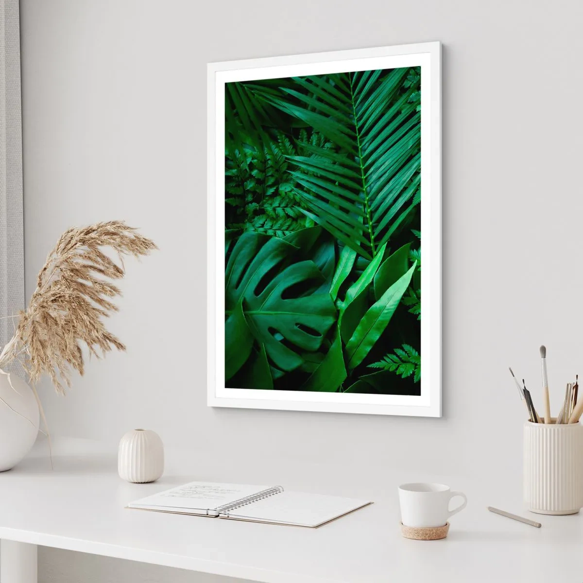 Plakat i hvid ramme - Kranset i grønt - 40x50 cm