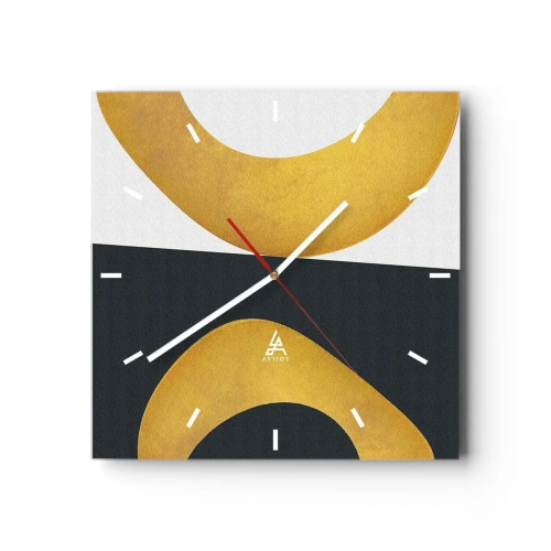 Vægur, Uret - Først: guld - 30x30 cm