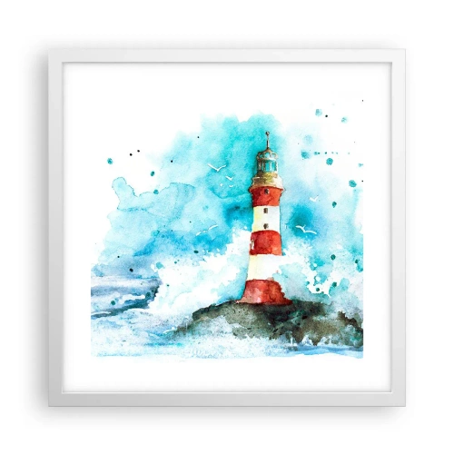 Plakat i hvid ramme - Elementernes enhed - 40x40 cm