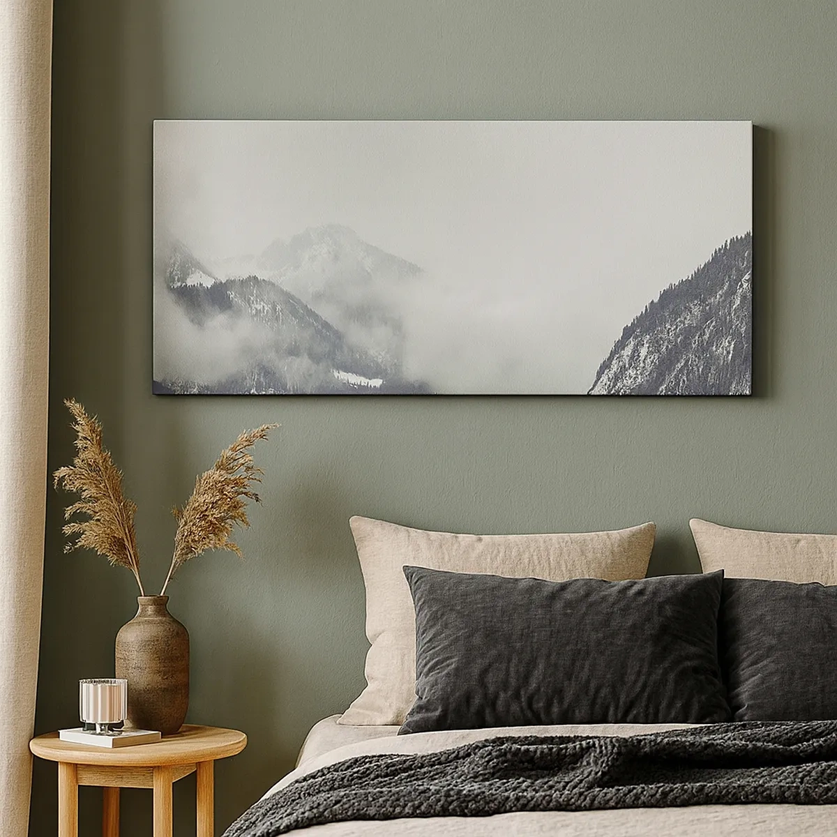 Lærredstryk - Billede på lærred - Tåget dal - 30x30 cm