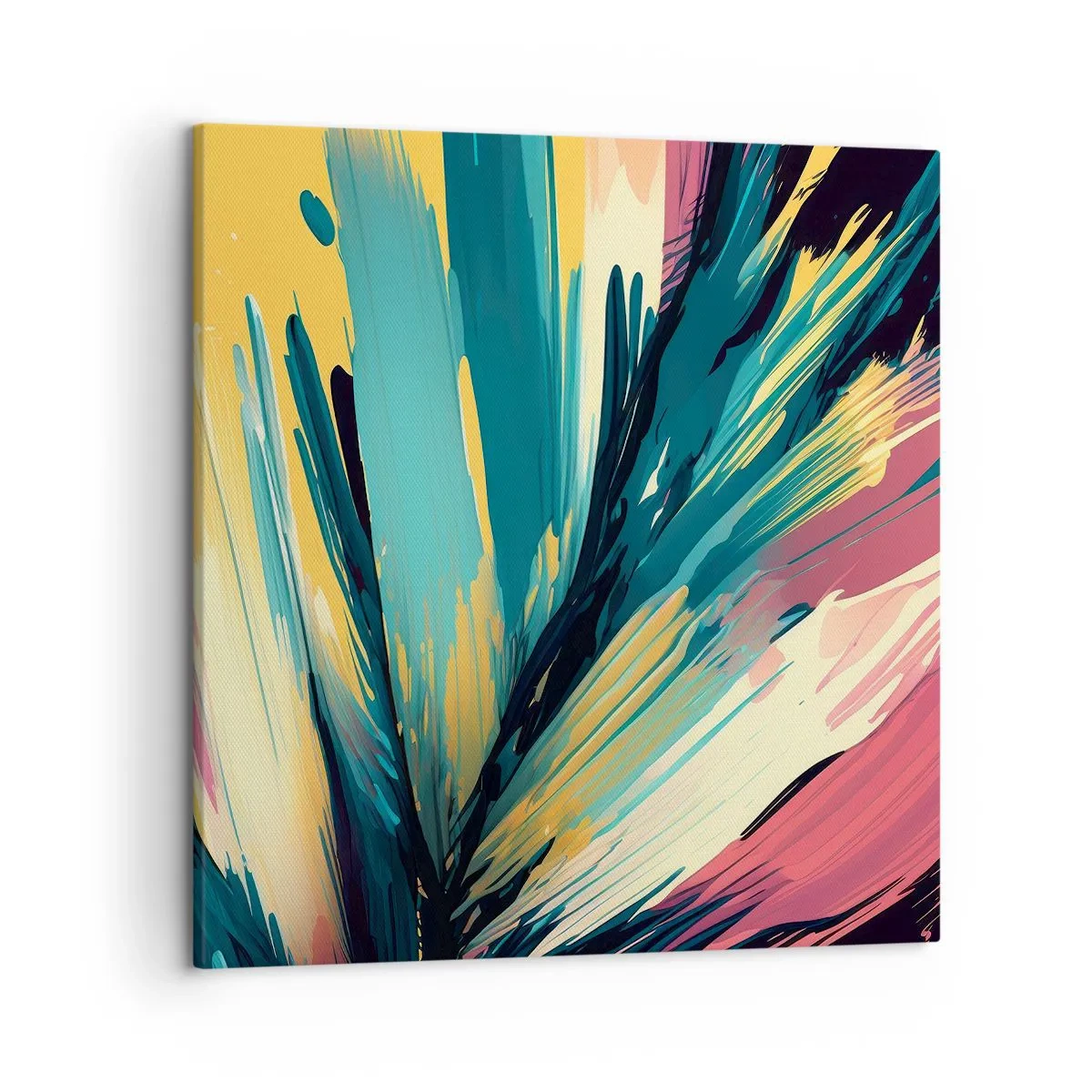Lærredstryk - Billede på lærred - Komposition - en eksplosion af glæde - 50x50 cm