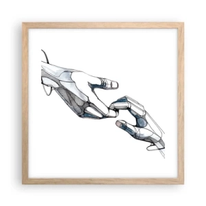 Plakat i ramme af lyst egetræ - En god gestus - 40x40 cm