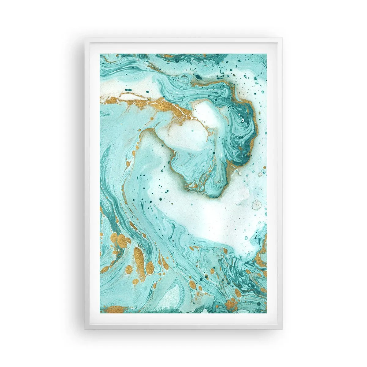 Plakat i hvid ramme - Under den store bølge i Edo-perioden - 61x91 cm