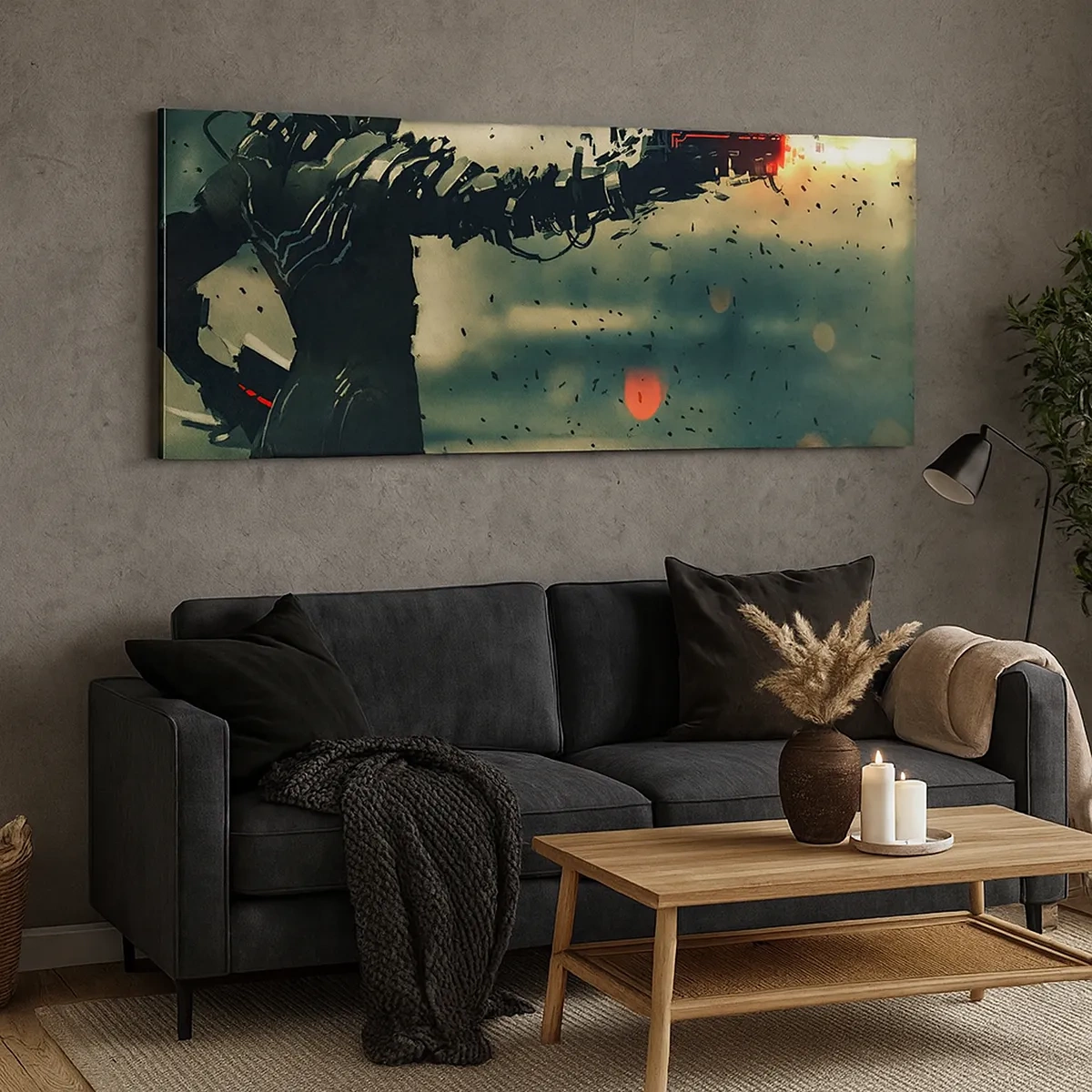 Lærredstryk - Billede på lærred - Dødeligt våben - din helt egen Terminator - 30x30 cm