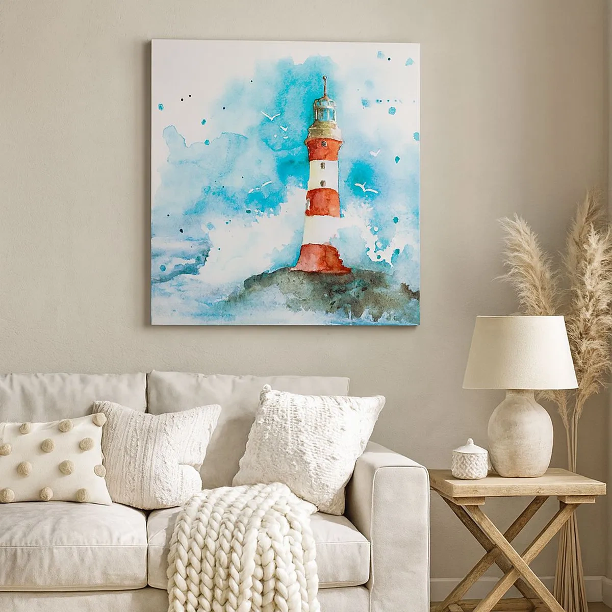 Lærredstryk - Billede på lærred - Elementernes enhed - 30x30 cm