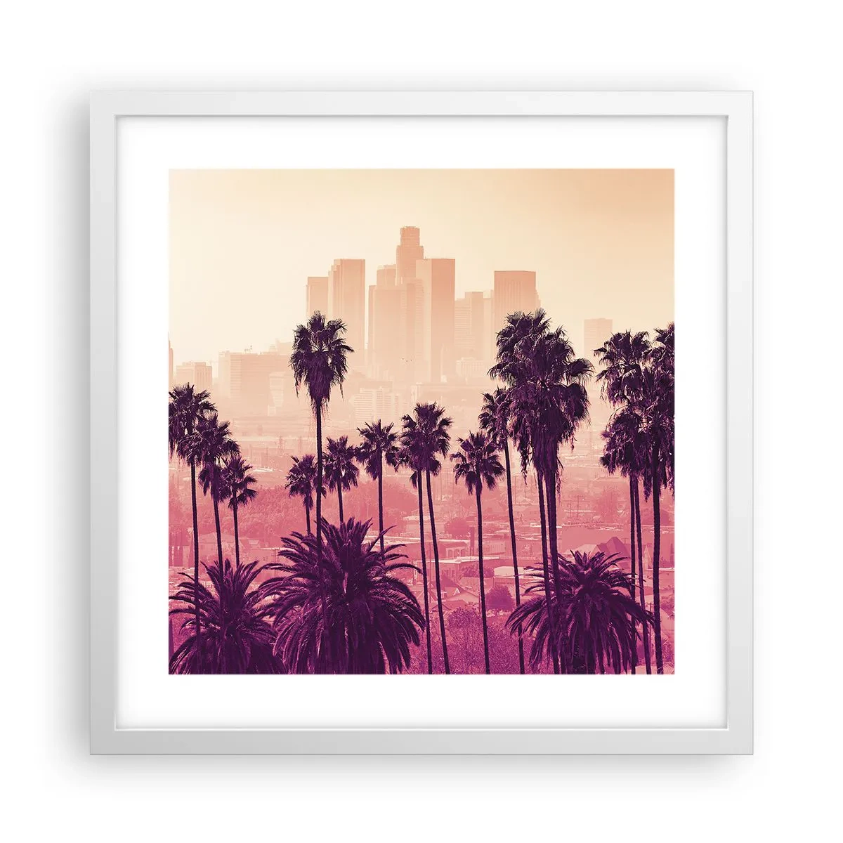 Plakat i hvid ramme - Landskab i Californien - 40x40 cm
