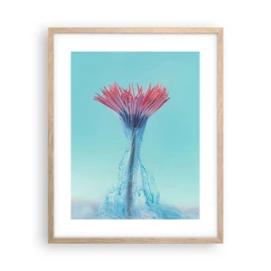 Plakat i ramme af lyst egetræ - I en nærende omfavnelse - 40x50 cm