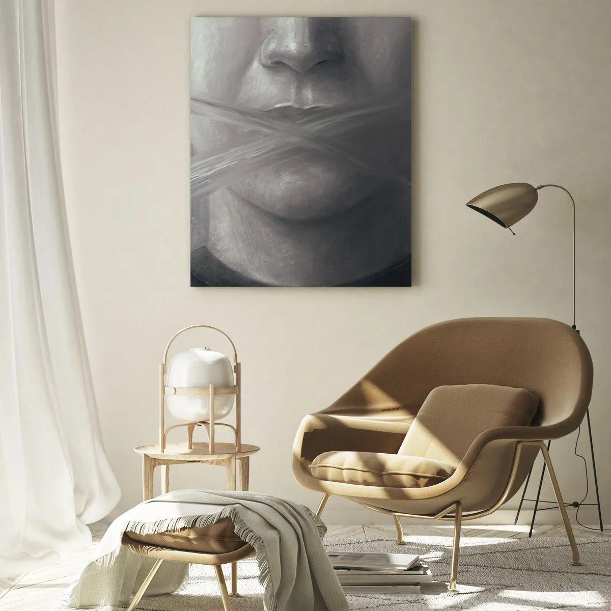 Billede på glas - Ikke et ord - 50x70 cm