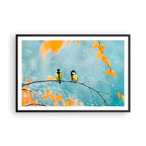 Plakat i sort ramme - Sladder om fugle - 91x61 cm