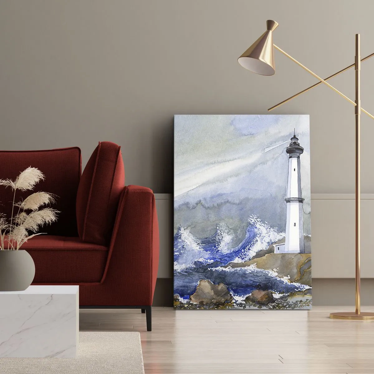 Lærredstryk - Billede på lærred - Mod mørket og stormen - 50x70 cm