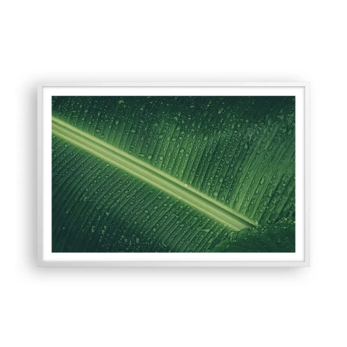 Plakat i hvid ramme - Grøn struktur - 91x61 cm