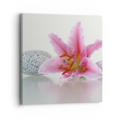 Lærredstryk - Billede på lærred - Et studie i rosa, grå og hvid - 30x30 cm