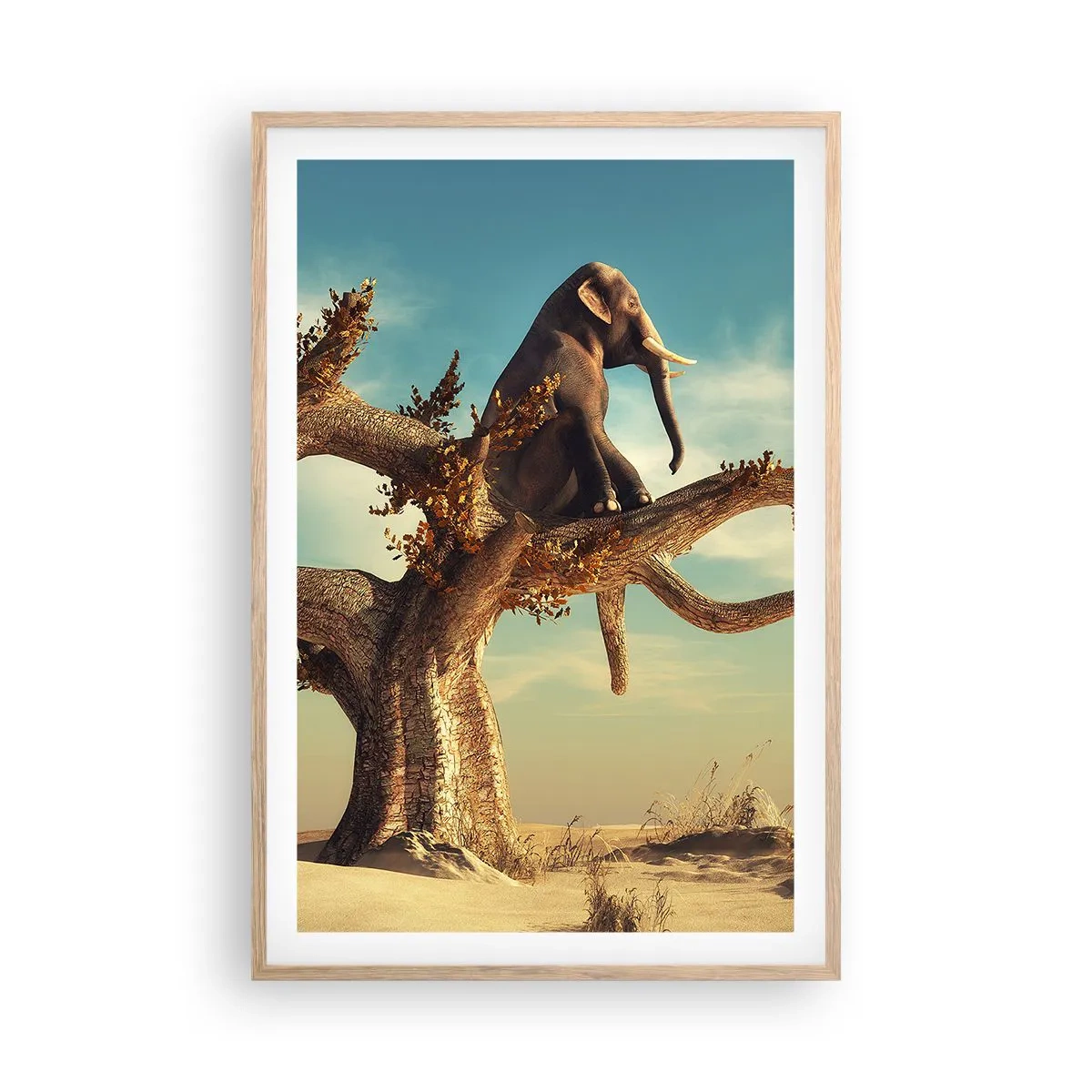 Plakat i ramme af lyst egetræ - Et nyt synspunkt - 61x91 cm