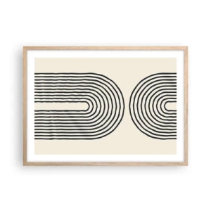 Plakat i ramme af lyst egetræ - Kommer snart... - 70x50 cm