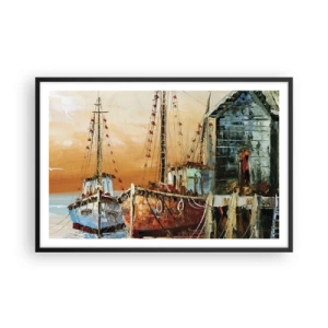 Plakat i sort ramme - Fredelig tilbagevenden - 91x61 cm