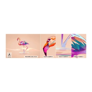 Fototapet Prøve Standard Eco - Fugl af god stemning - Flamingo, Fugl, Abstraktion - 100x30 cm