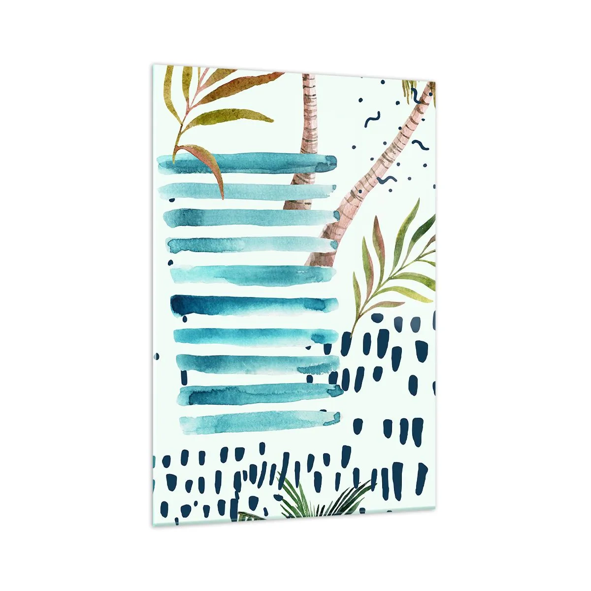 Billede på glas - Ferie under palmerne - 70x100 cm