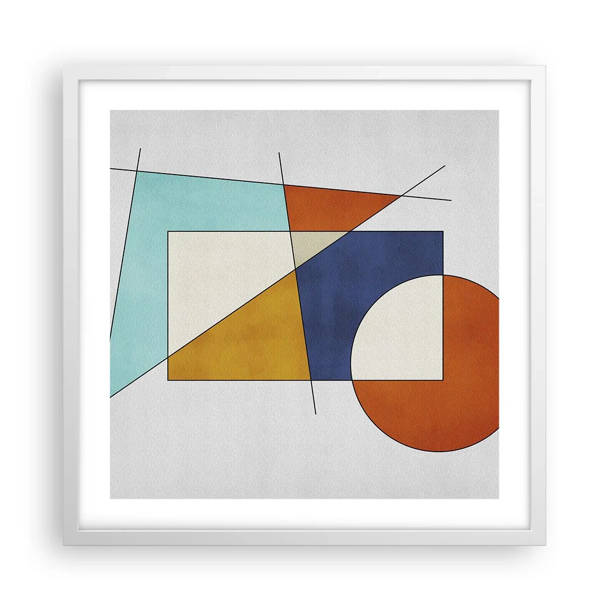 Plakat i hvid ramme - Abstraktion: modernistisk leg - 50x50 cm