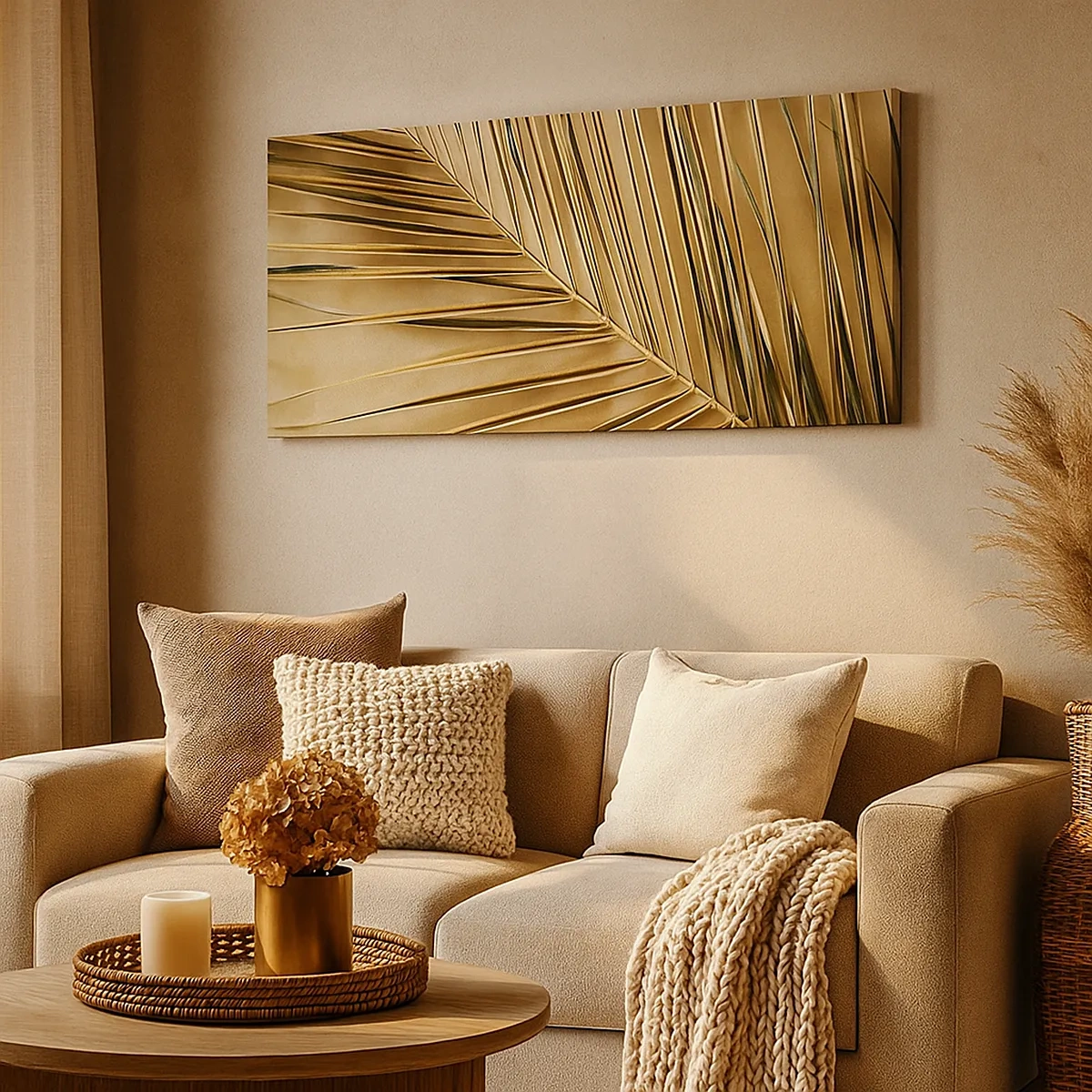 Lærredstryk - Billede på lærred - Naturlig kolonnade - 30x30 cm