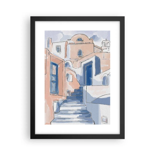 Plakat i sort ramme - Eksotisk by - 30x40 cm