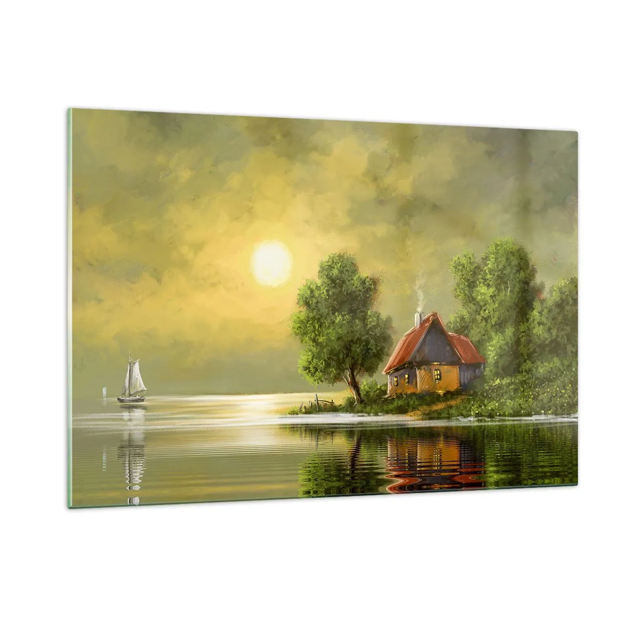 Billede på glas - Smukt, som fra et billede - 120x80 cm