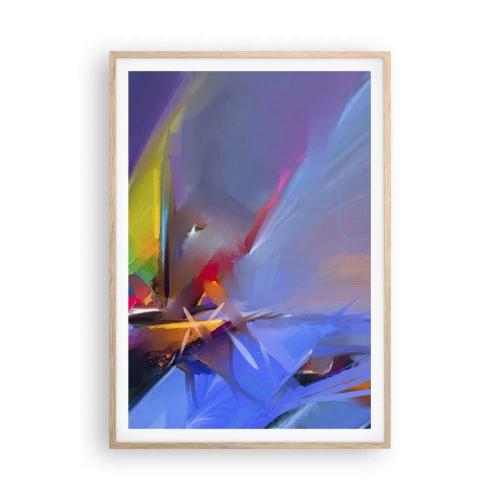 Plakat i ramme af lyst egetræ - Propeller som en fugl - 70x100 cm