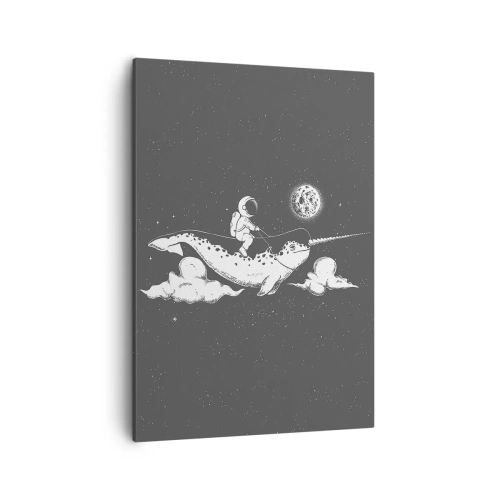 Lærredstryk - Billede på lærred - Rumrytter - 50x70 cm